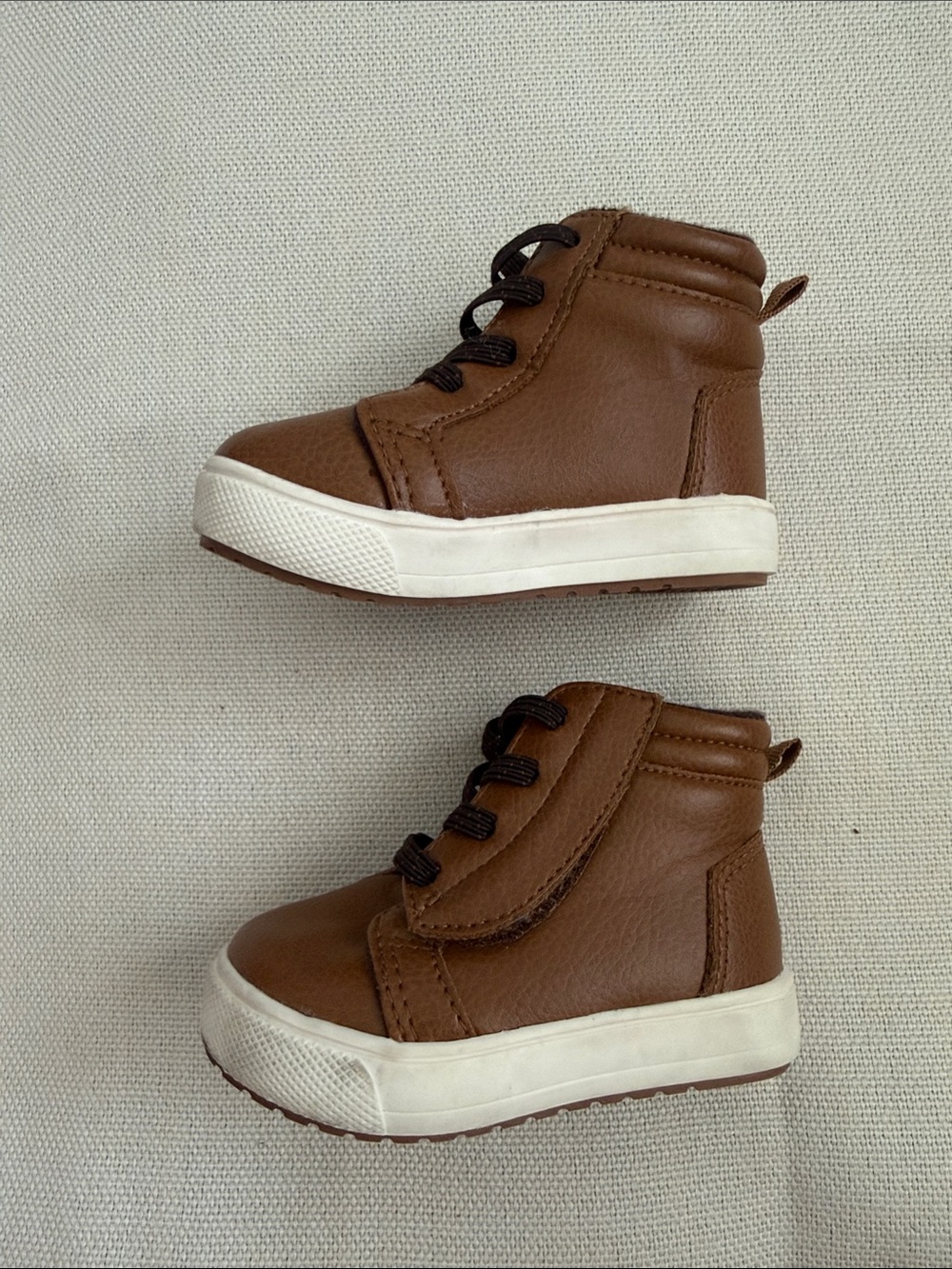 wonder nation Brown High-Top Kids Boots with White Sole